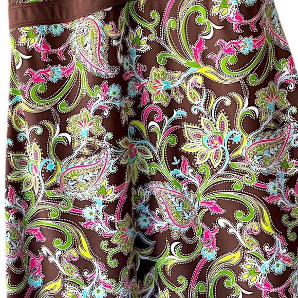 ATHLETA | SHOREBREAK SWIM DRESS LIKE NEW BROWN & PINK PAISLEY | LARGE - Picture 3 of 11